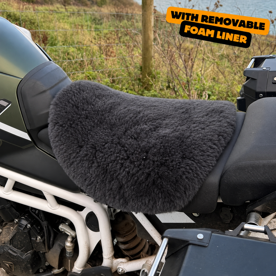 'ComfortCraft' The Oblique Mid Size Motorcycle Sheepskin Seat Pad