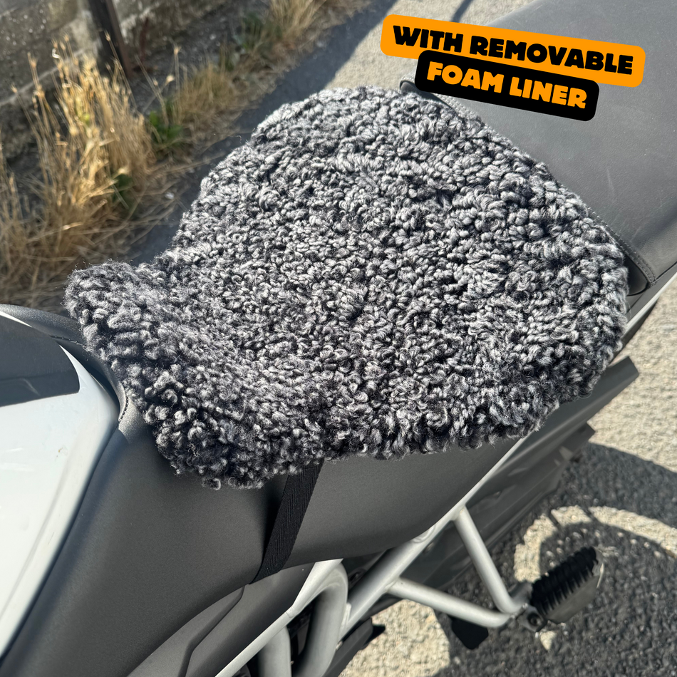 ComfortCraft 'The Nomad-Lite' – Curled Sheepskin Motorcycle Seat Pad (Low-Profile Edition) (Copy) - TRADE LISTING