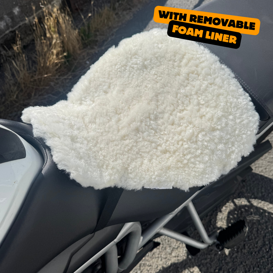 ComfortCraft 'The Nomad-Lite' – Curled Sheepskin Motorcycle Seat Pad (Low-Profile Edition)