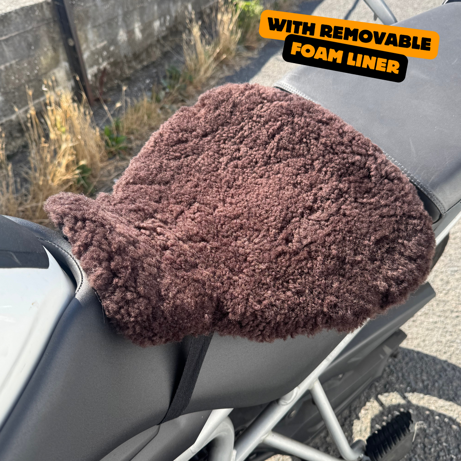 ComfortCraft 'The Nomad-Lite' – Curled Sheepskin Motorcycle Seat Pad (Low-Profile Edition)