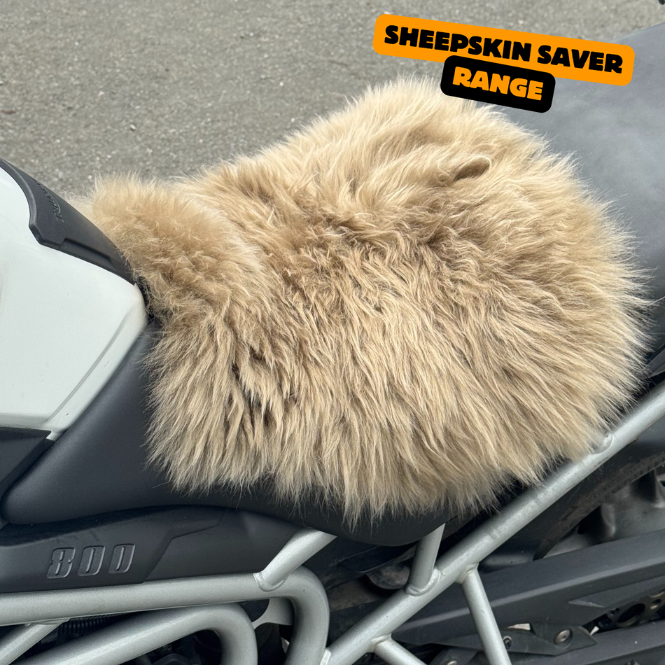 Sheepskin Saver 'The Nomad' Adventure Motorcycle Long Wool Sheepskin Seat Pad