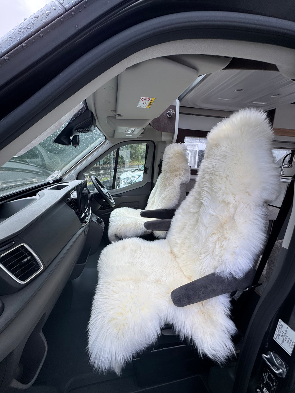 'The Captain' Natural Sheepskin Seat Covers for Motorhomes