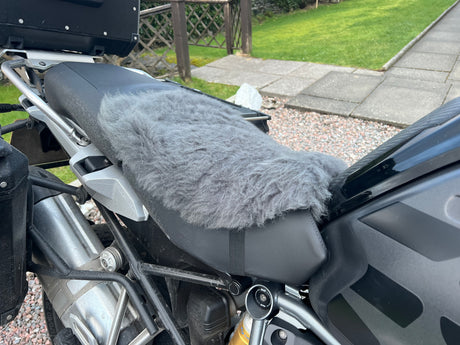 'The Oblique' Mid Seat Motorcycle Long Wool Sheepskin Seat Pad