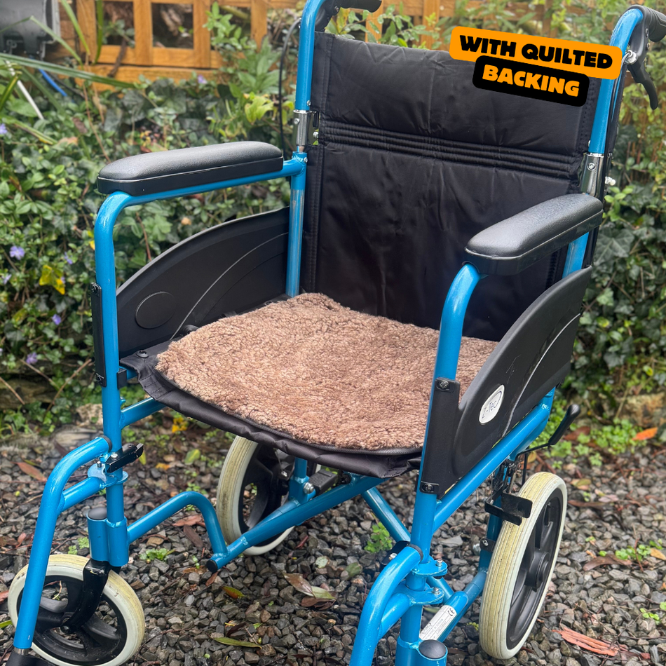 Short Wool Sheepskin Wheelchair Pads with Backing 40cm