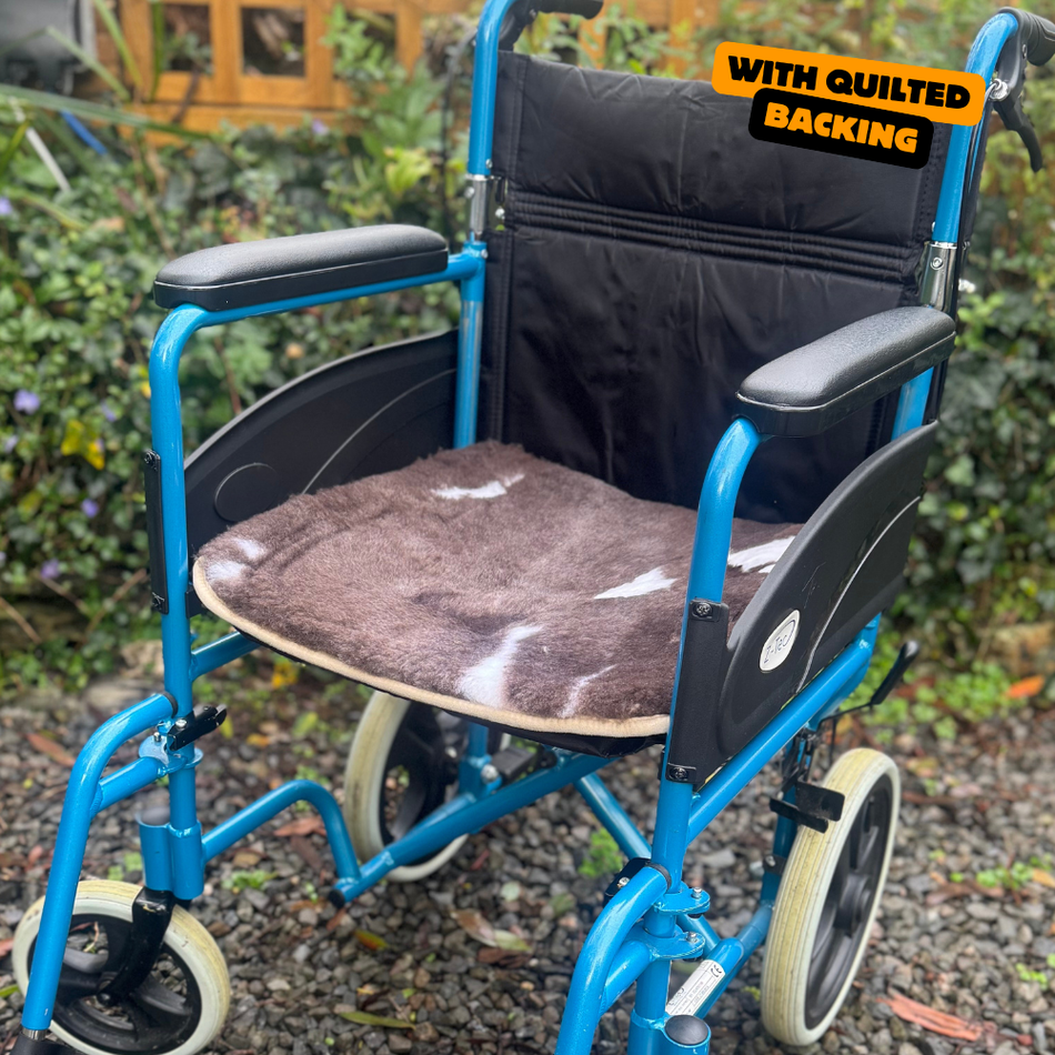 Quilt Backed Natural Sheepskin Wheelchair Pads