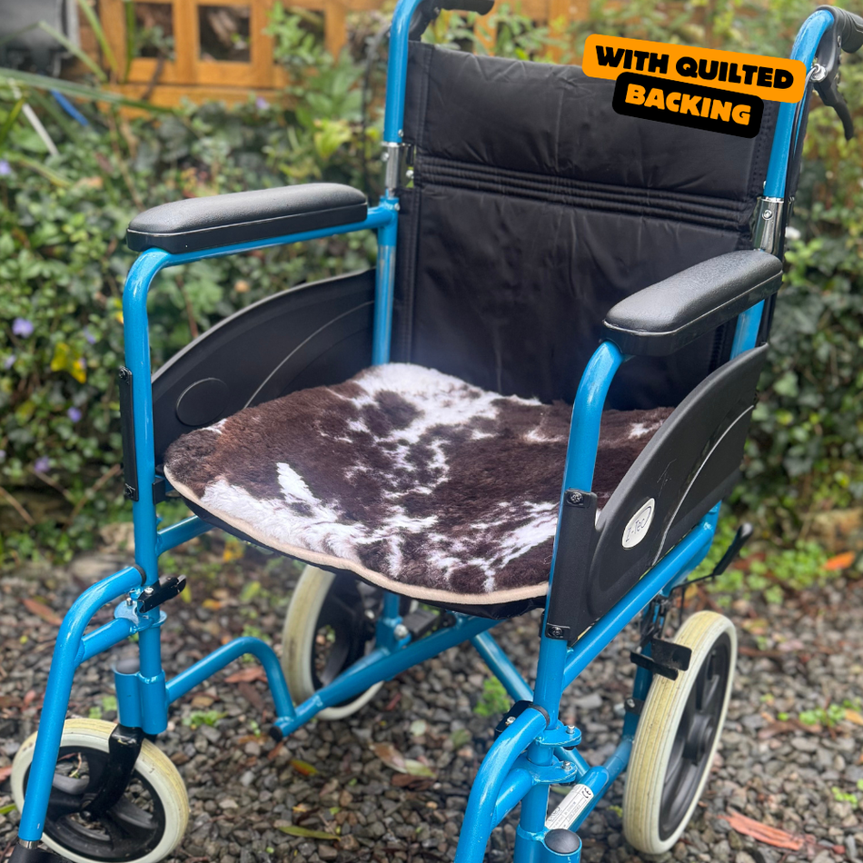 Quilt Backed Natural Sheepskin Wheelchair Pads