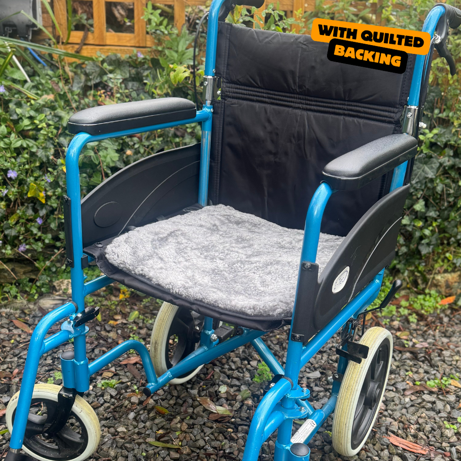 Short Wool Sheepskin Wheelchair Pads with Backing 40cm