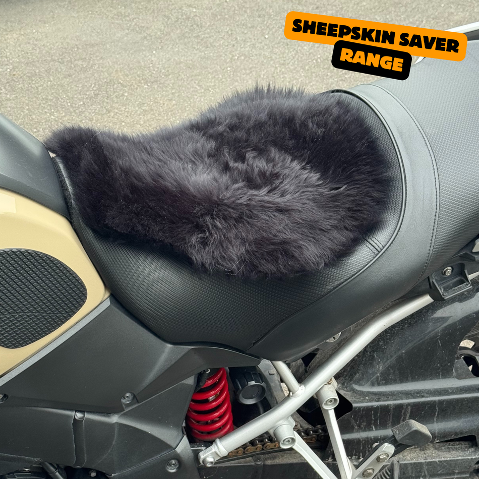 Sheepskin Saver 'The Apex' Multi Model Motorcyle Long Wool Sheepskin Seat Pad
