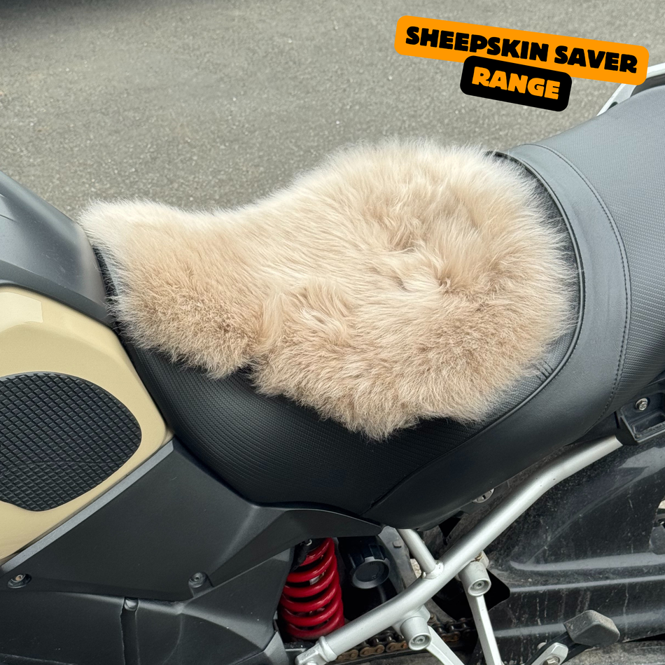 Sheepskin Saver 'The Apex' Multi Model Motorcyle Long Wool Sheepskin Seat Pad