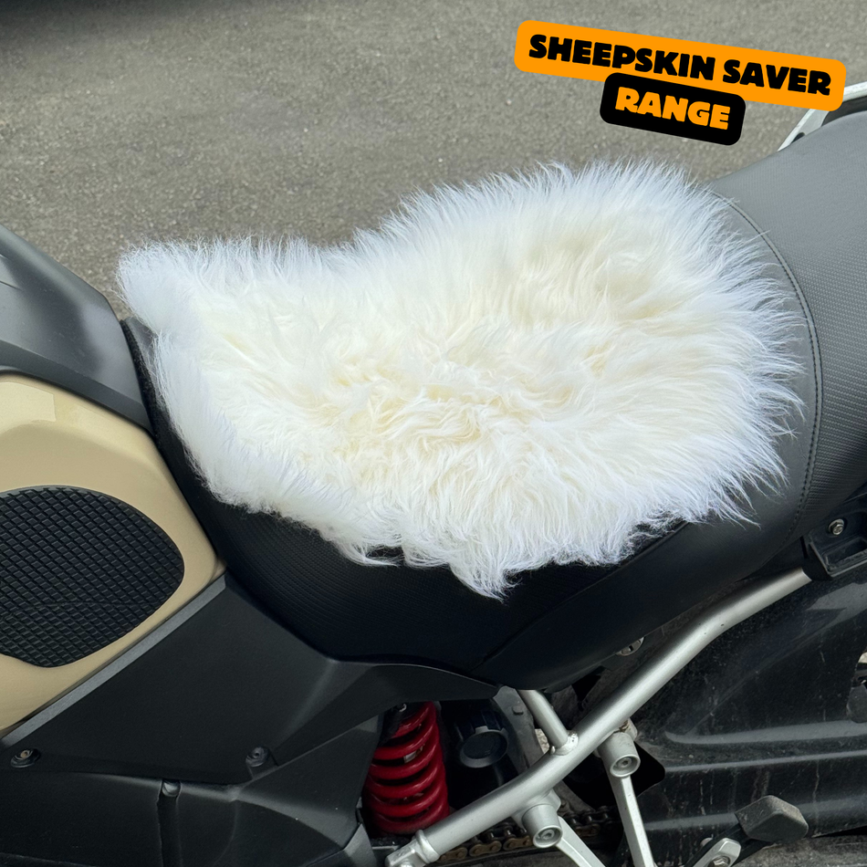 Sheepskin Saver 'The Apex' Multi Model Motorcyle Long Wool Sheepskin Seat Pad