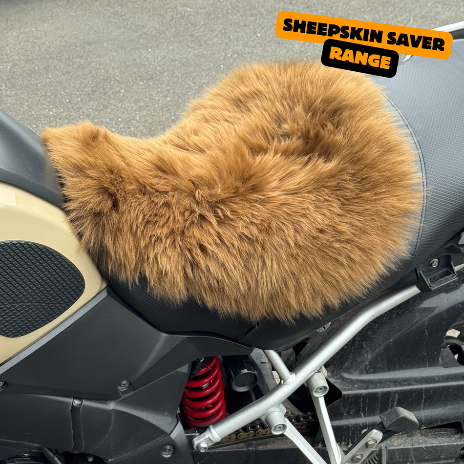 Sheepskin Saver 'The Apex' Multi Model Motorcyle Long Wool Sheepskin Seat Pad
