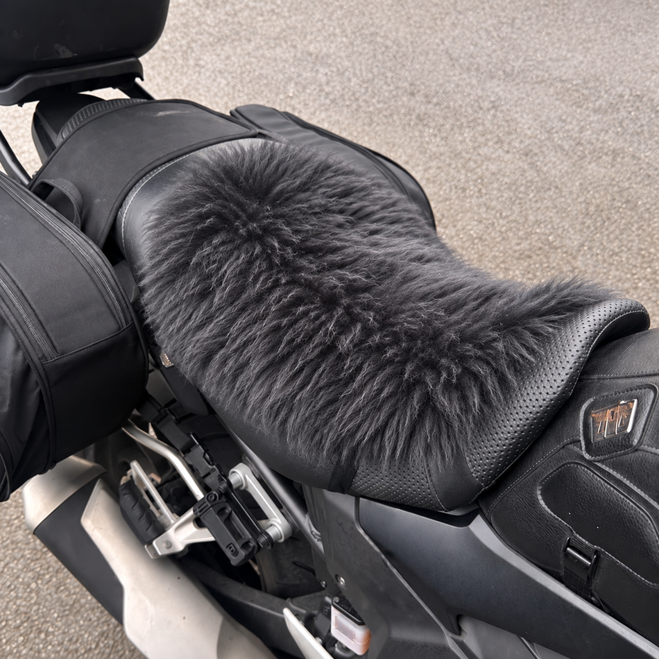 'The Summit' Wide Multi Model Motorcycle Long Wool Sheepskin Seat Pad