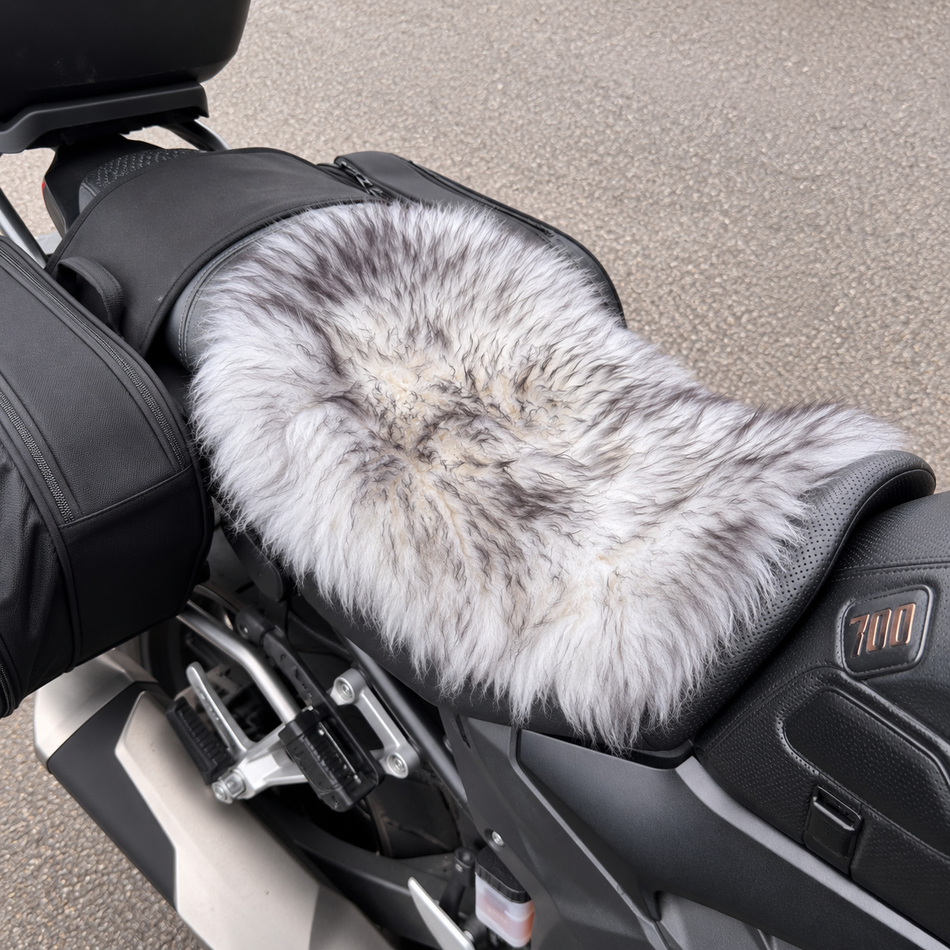 'The Summit' Wide Multi Model Motorcycle Long Wool Sheepskin Seat Pad