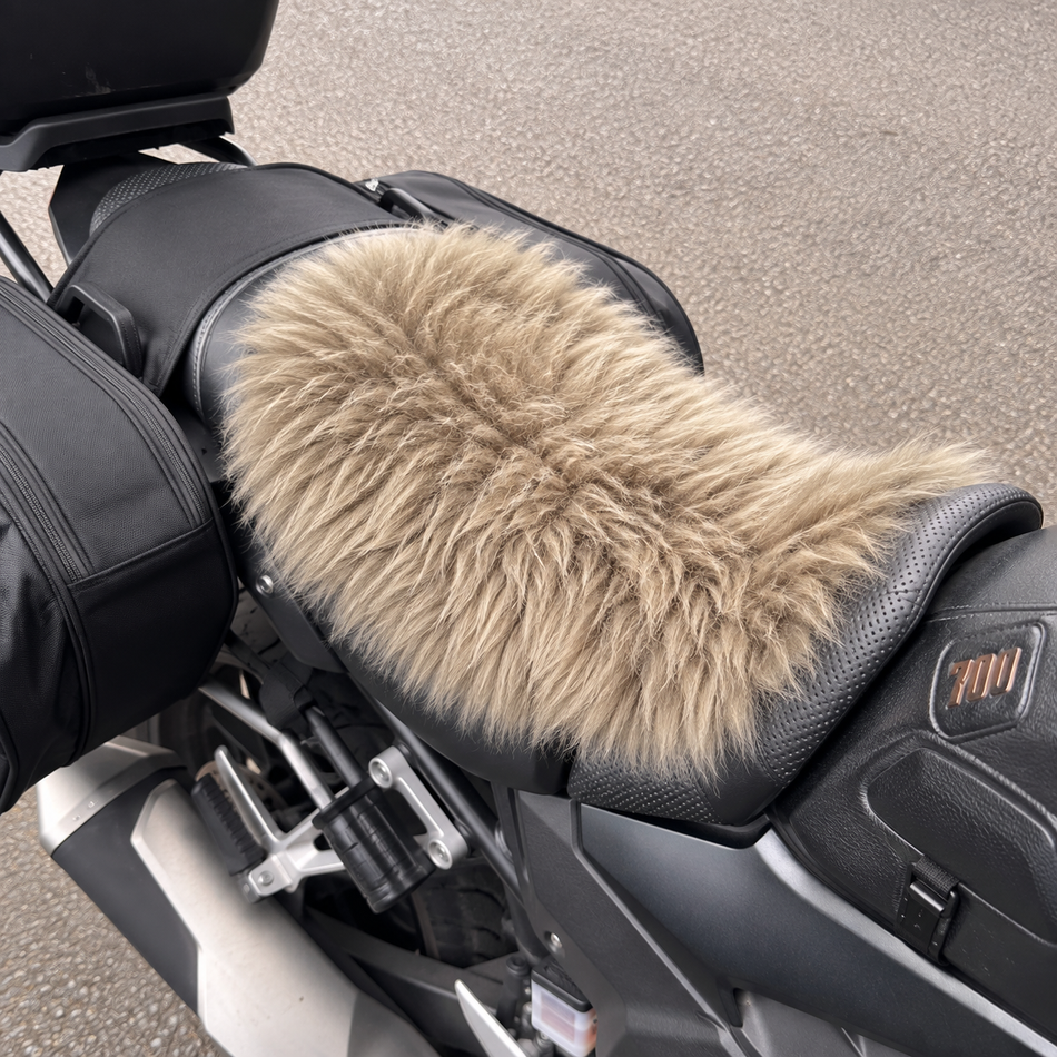 'The Summit' Wide Multi Model Motorcycle Long Wool Sheepskin Seat Pad