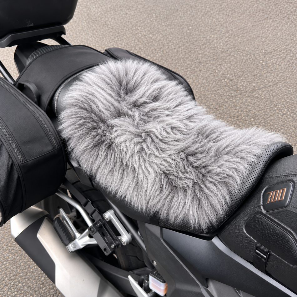 'The Summit' Wide Multi Model Motorcycle Long Wool Sheepskin Seat Pad