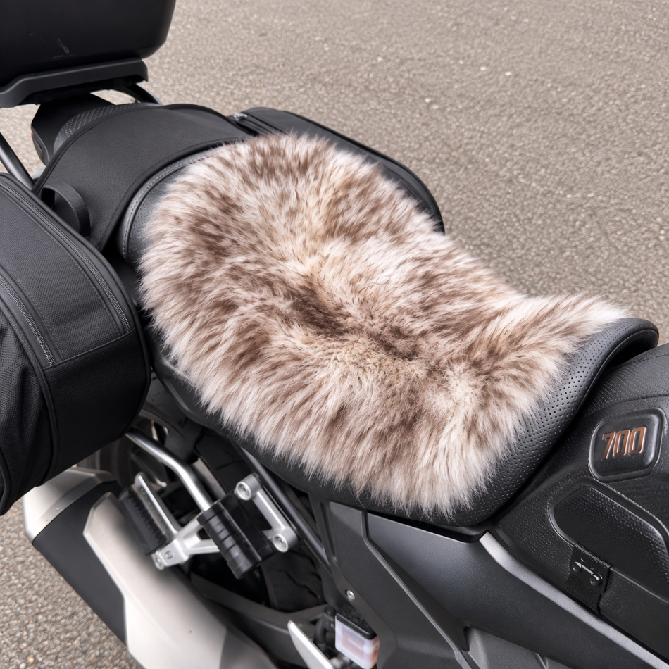 'The Summit' Wide Multi Model Motorcycle Long Wool Sheepskin Seat Pad