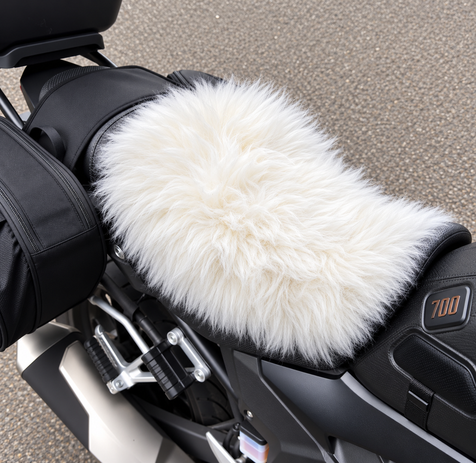 'The Summit' Wide Multi Model Motorcycle Long Wool Sheepskin Seat Pad