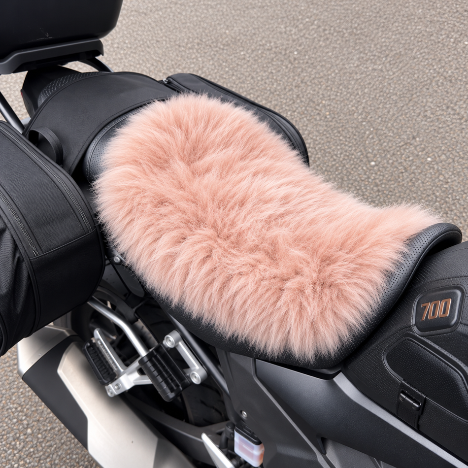 'The Summit' Wide Multi Model Motorcycle Long Wool Sheepskin Seat Pad