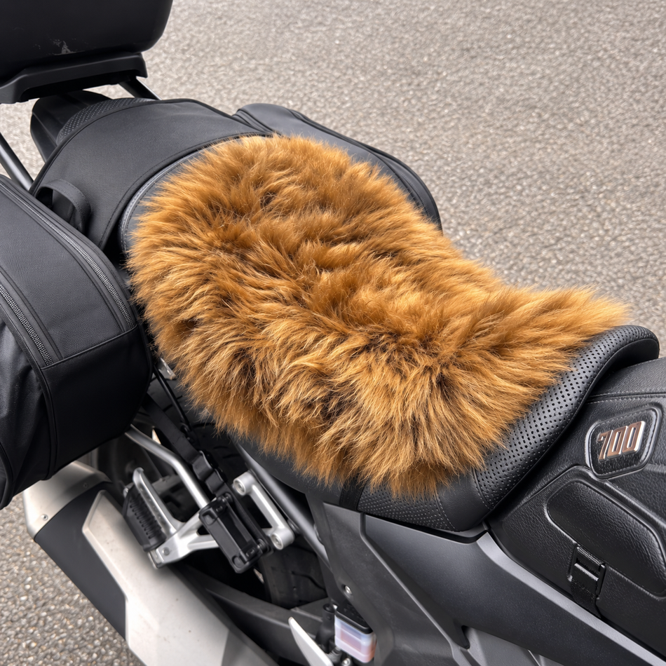 'The Summit' Wide Multi Model Motorcycle Long Wool Sheepskin Seat Pad
