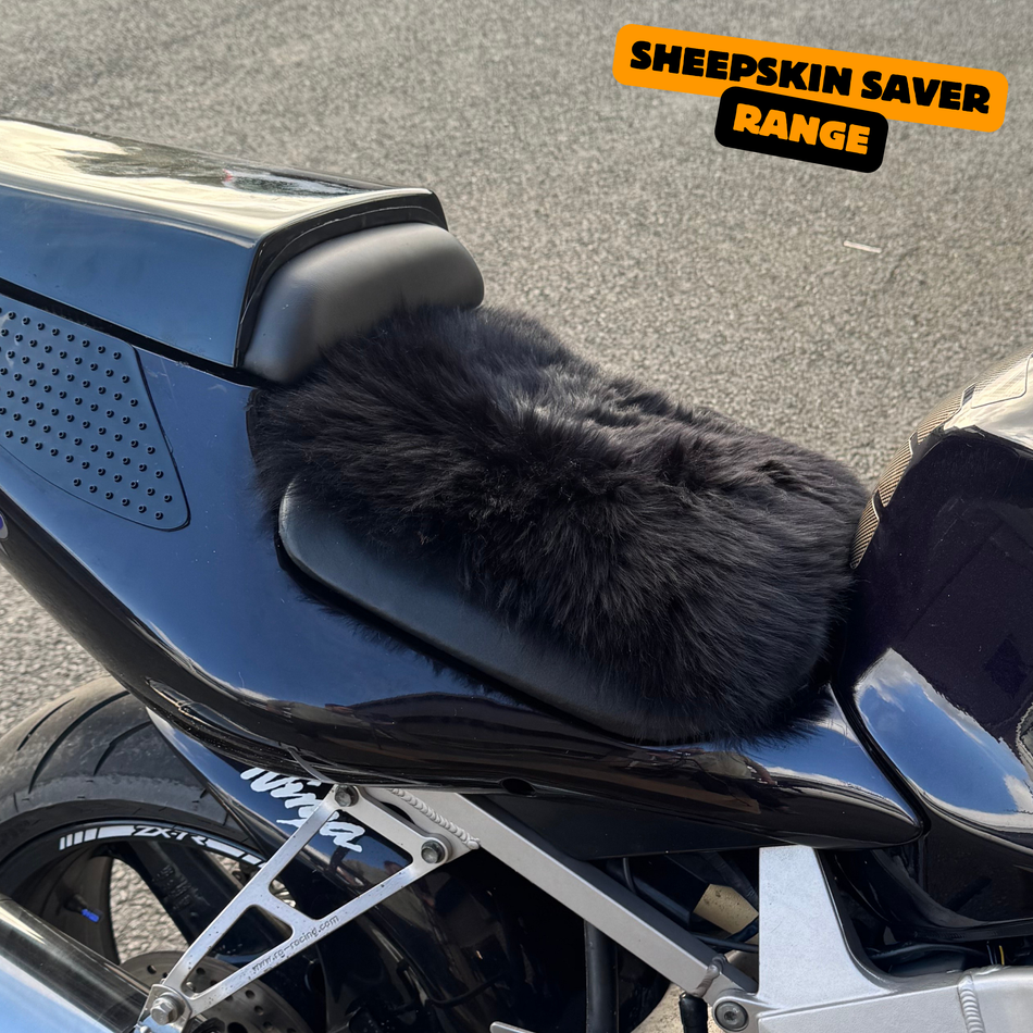 Sheepskin Saver 'The Universal' Long Wool Sheepskin Motorcycle Seat Pad