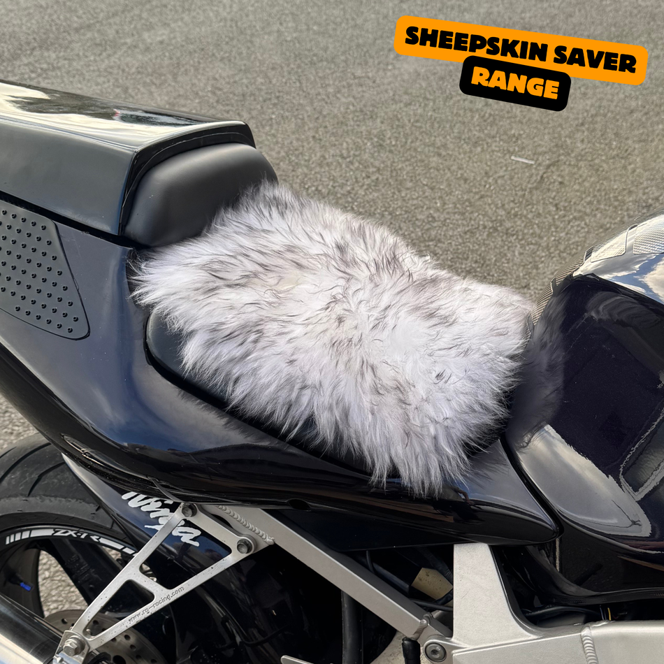 Sheepskin Saver 'The Universal' Long Wool Sheepskin Motorcycle Seat Pad