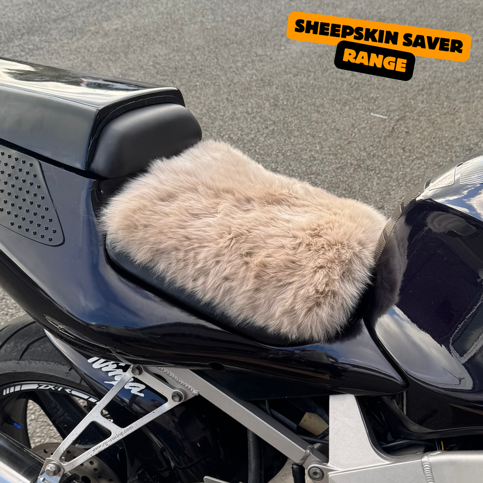 Sheepskin Saver 'The Universal' Long Wool Sheepskin Motorcycle Seat Pad