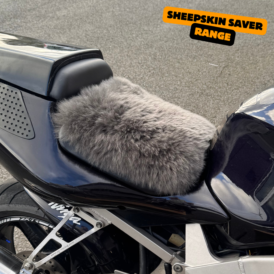 Sheepskin Saver 'The Universal' Long Wool Sheepskin Motorcycle Seat Pad