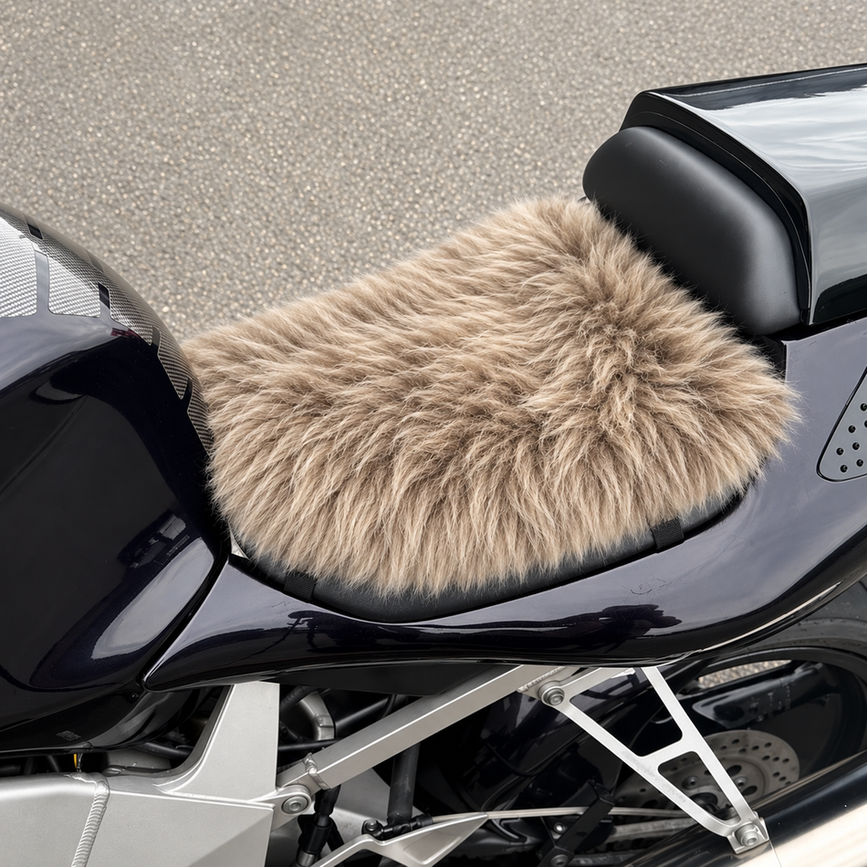 'The Zenith' Long Wool Motorcycle Sheepskin Seat Pad