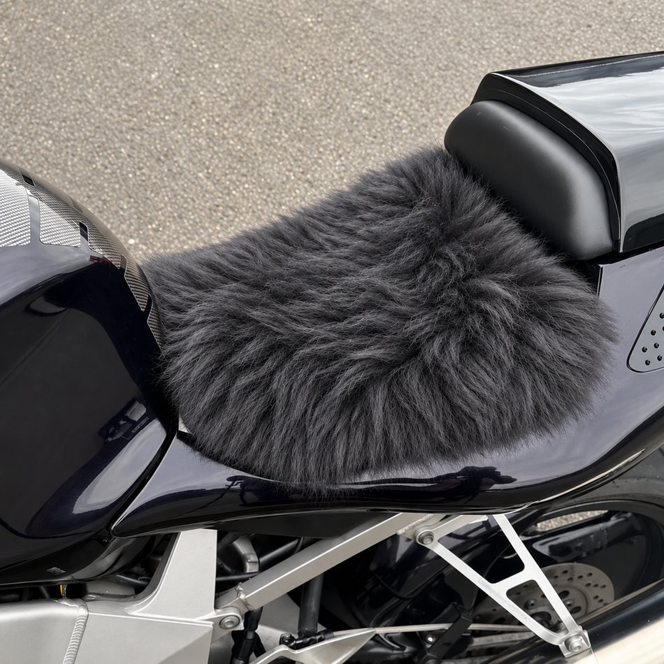 'The Zenith' Long Wool Motorcycle Sheepskin Seat Pad