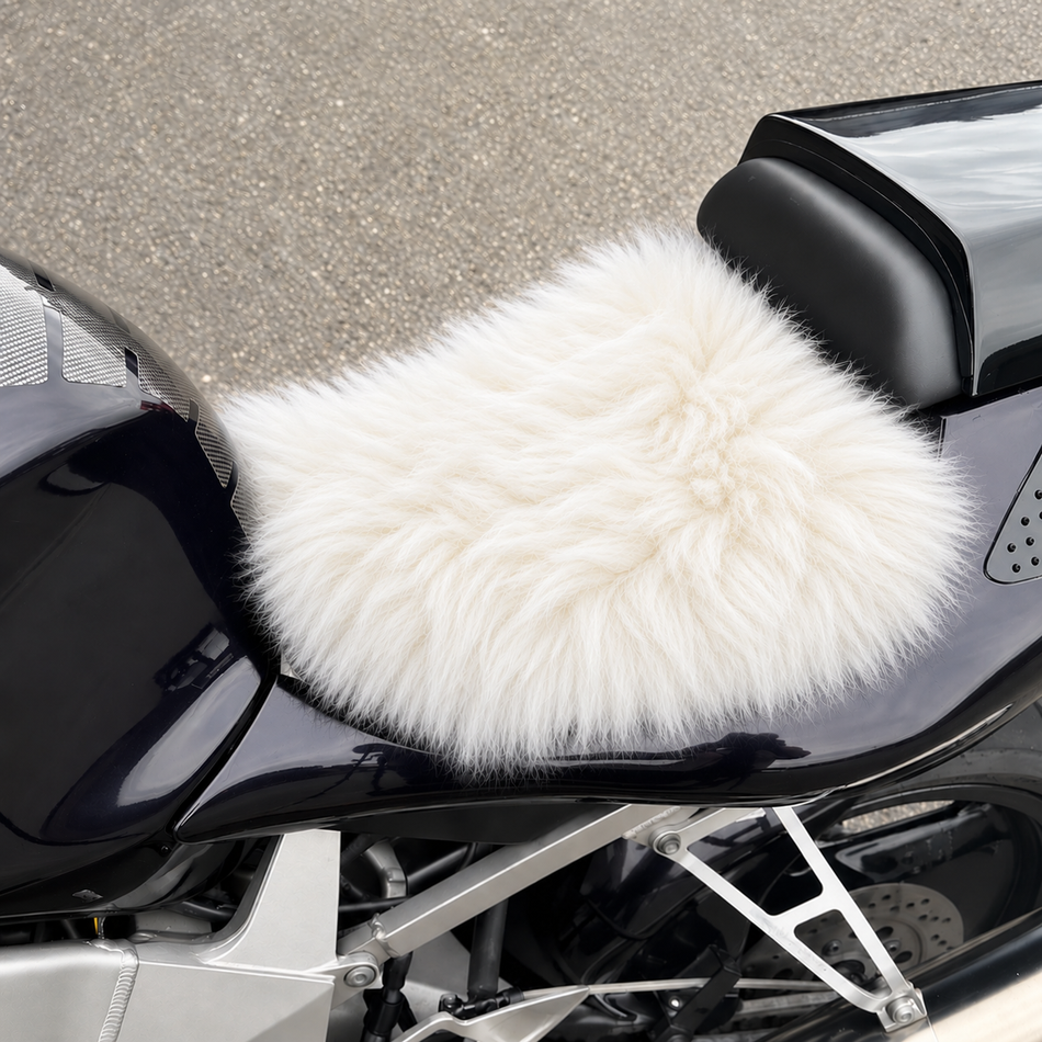 'The Zenith' Long Wool Motorcycle Sheepskin Seat Pad