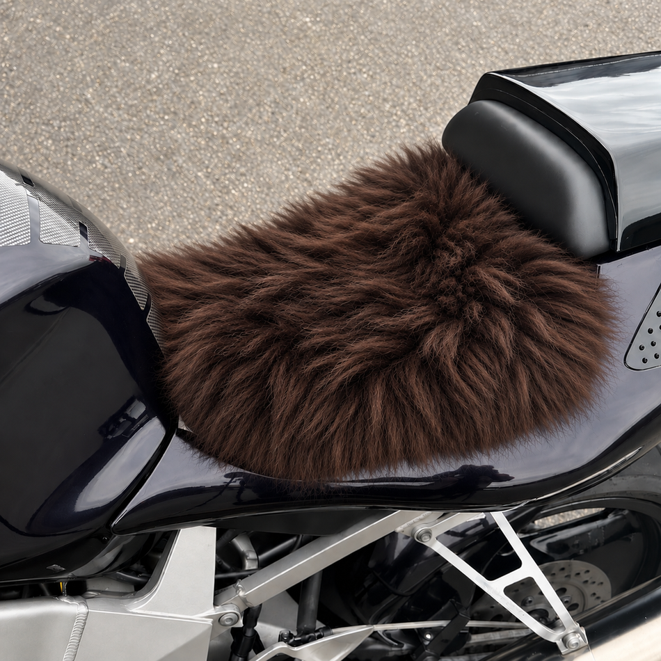 'The Zenith' Long Wool Motorcycle Sheepskin Seat Pad