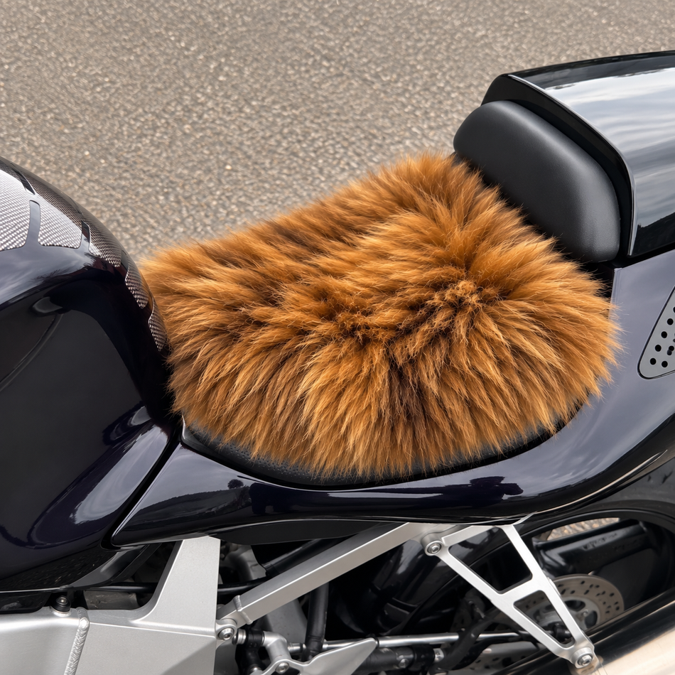 'The Zenith' Long Wool Motorcycle Sheepskin Seat Pad