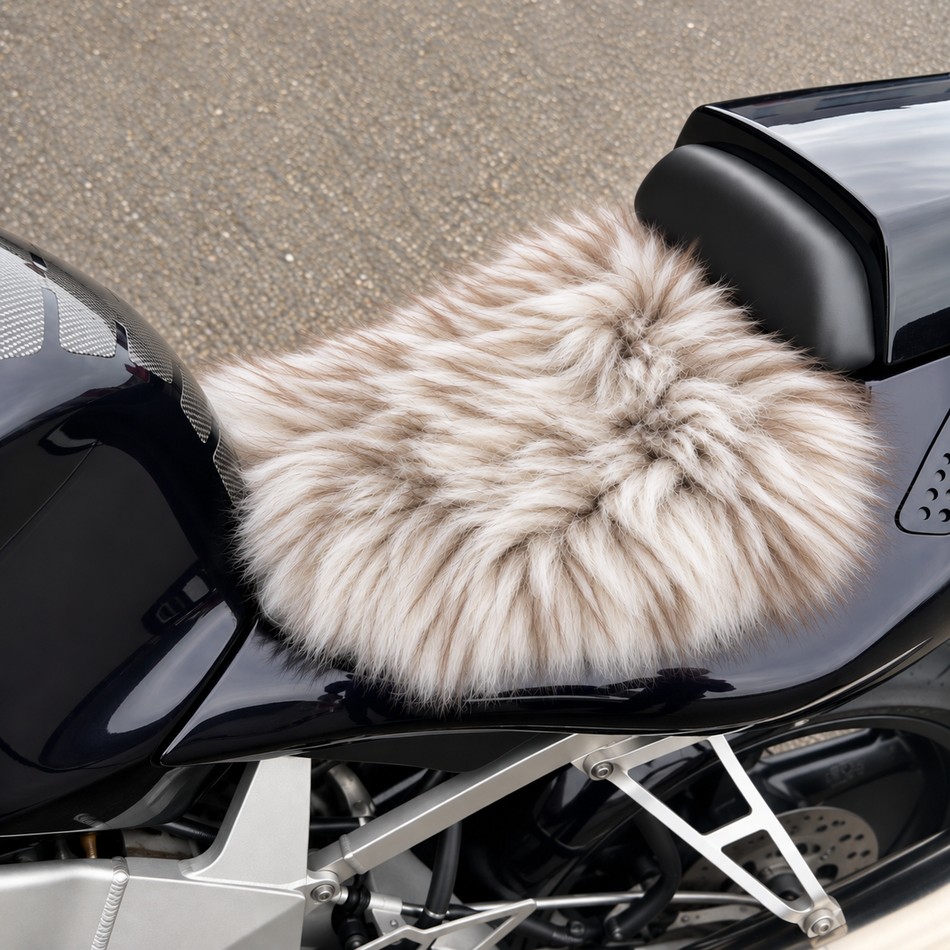 'The Zenith' Long Wool Motorcycle Sheepskin Seat Pad