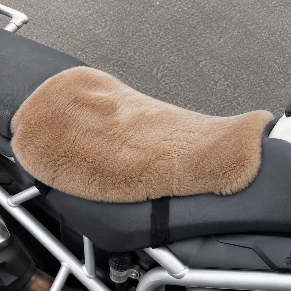 'The Nomad' Adventure Motorcycle Short Wool Sheepskin Seat Pad