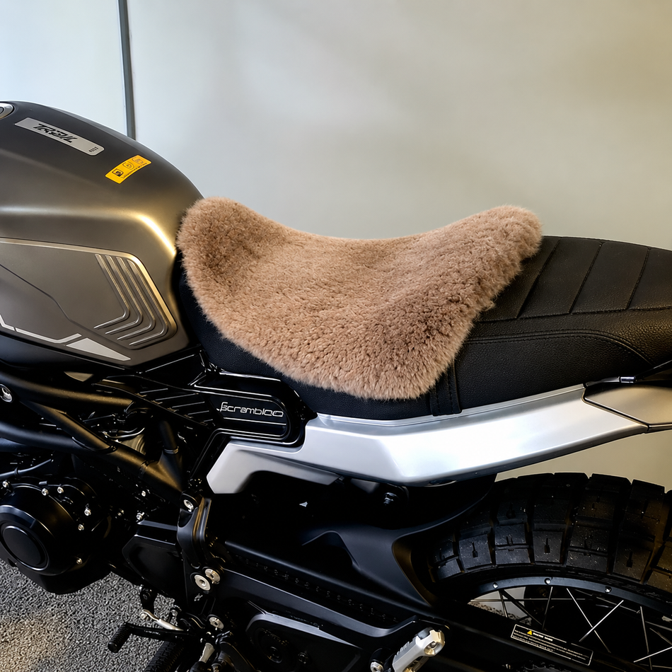 'The Oblique' Small Seat Motorcycle Short Wool Sheepskin Seat Pad