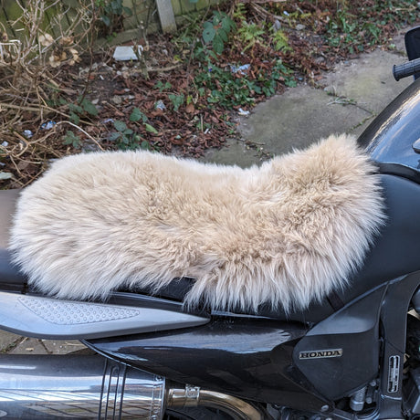 'The Enigma' Dual Sport Motorcycle Long Wool Sheepskin Seat Pad