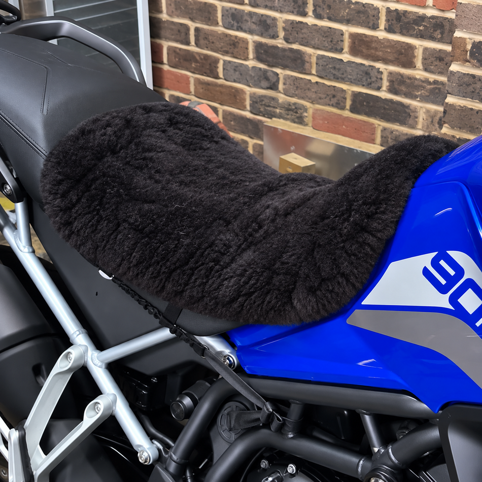 'The Enigma' Dual Sport Motorcycle Short Wool Sheepskin Seat Pad