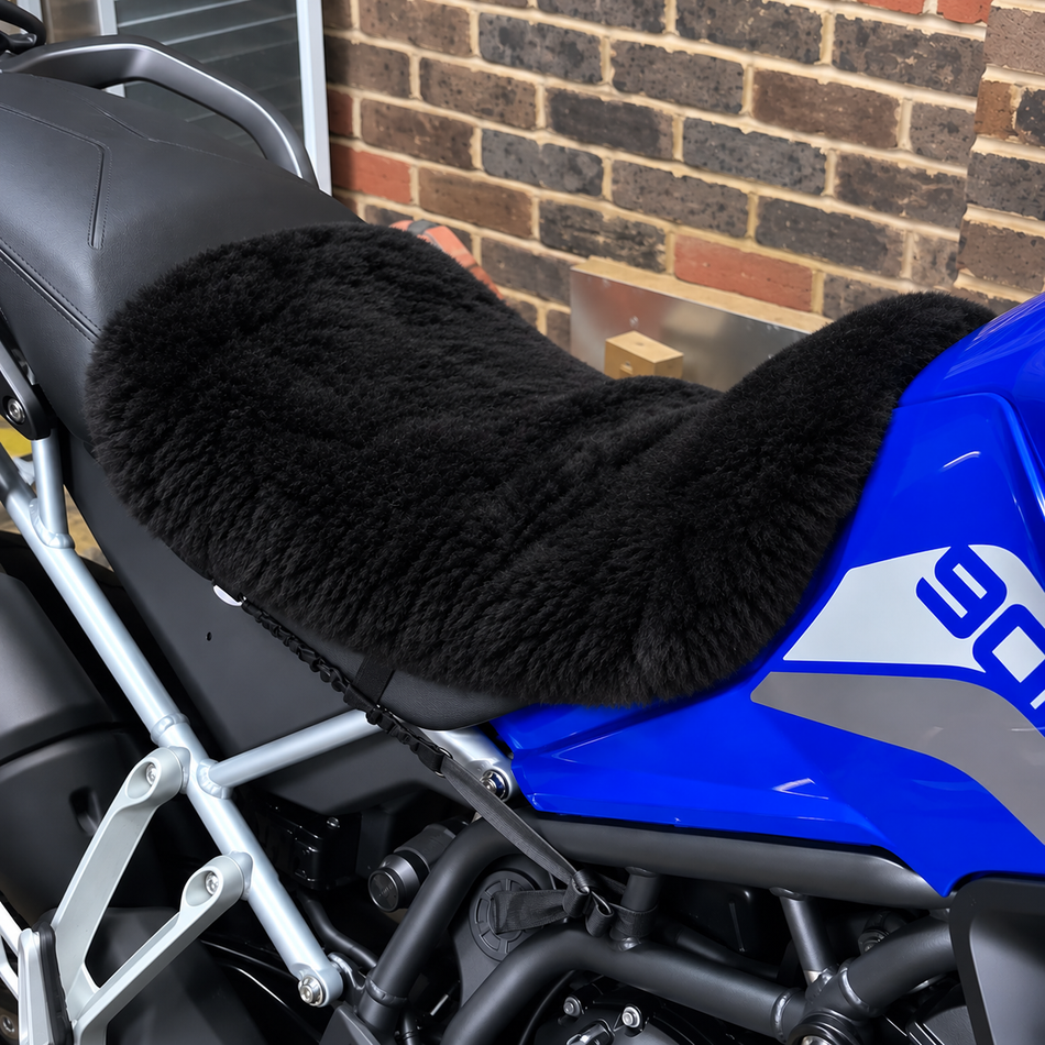 'The Enigma' Dual Sport Motorcycle Short Wool Sheepskin Seat Pad
