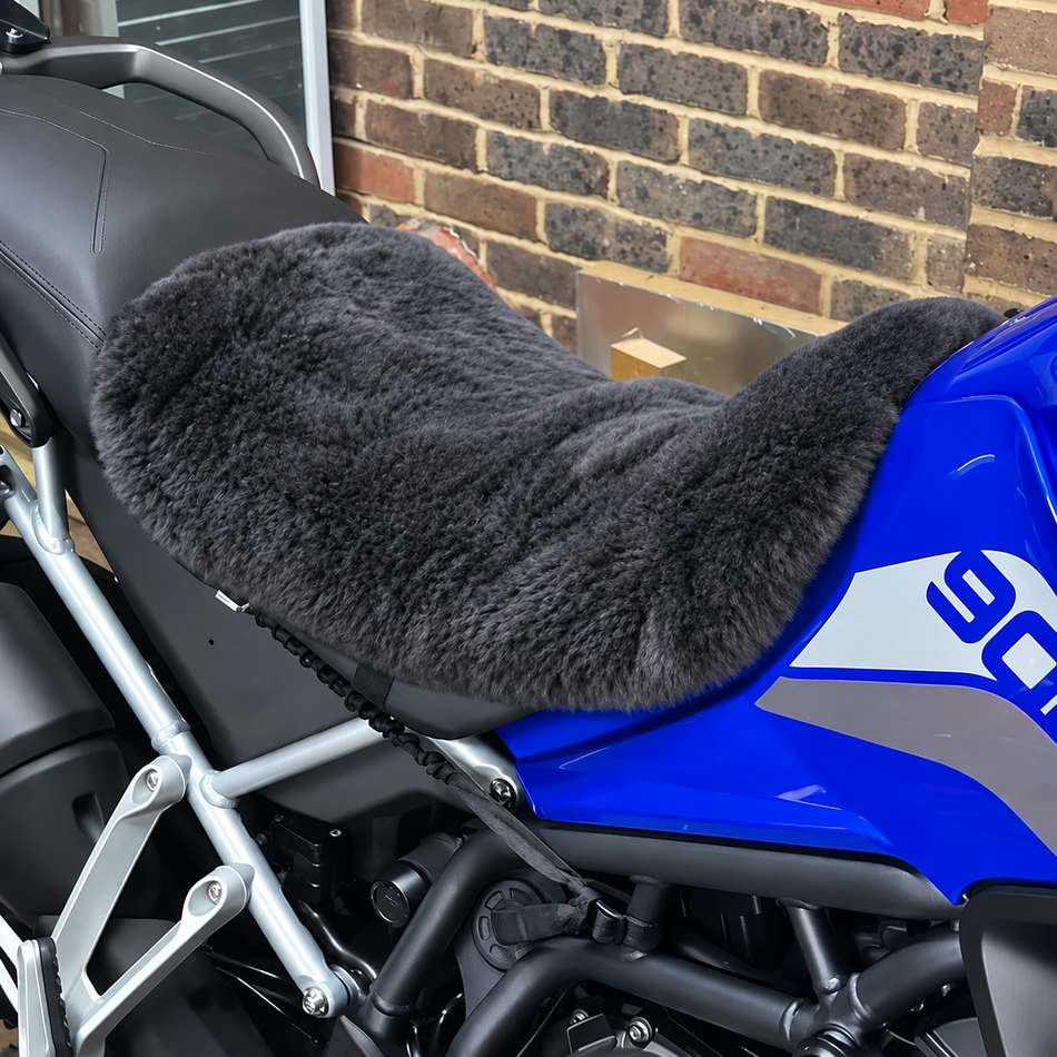 'The Enigma' Dual Sport Motorcycle Short Wool Sheepskin Seat Pad