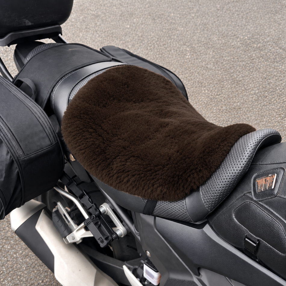 'The Summit' Wide Multi Model Motorcycle Short Wool Sheepskin Seat Pad