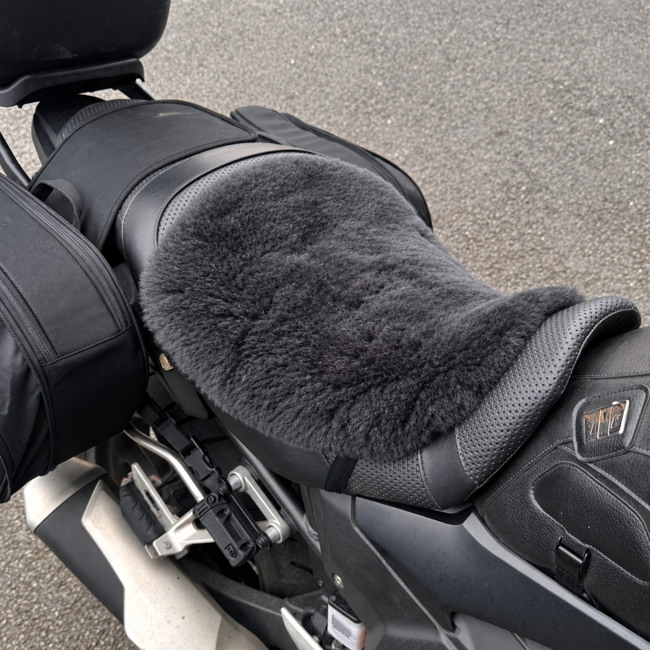 'The Summit' Wide Multi Model Motorcycle Short Wool Sheepskin Seat Pad