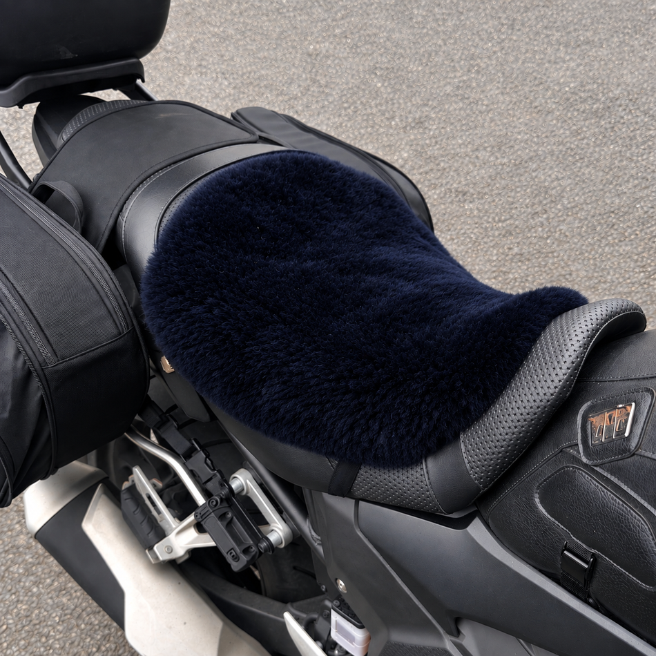 'The Summit' Wide Multi Model Motorcycle Short Wool Sheepskin Seat Pad