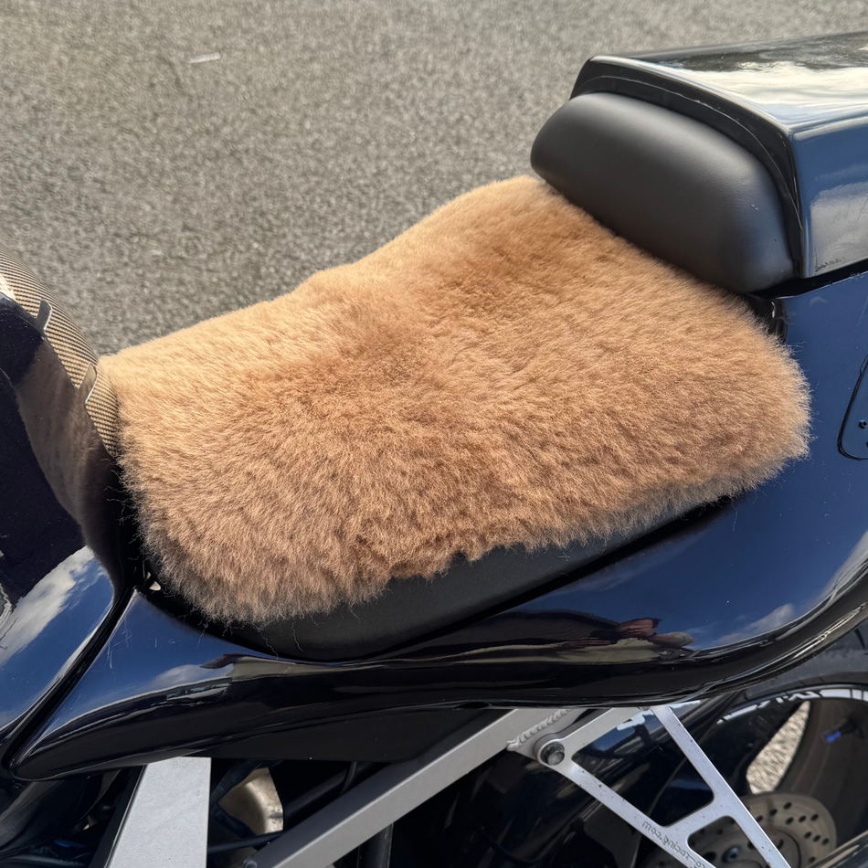 'The Zenith' Short Wool Motorcycle Sheepskin Seat Pad