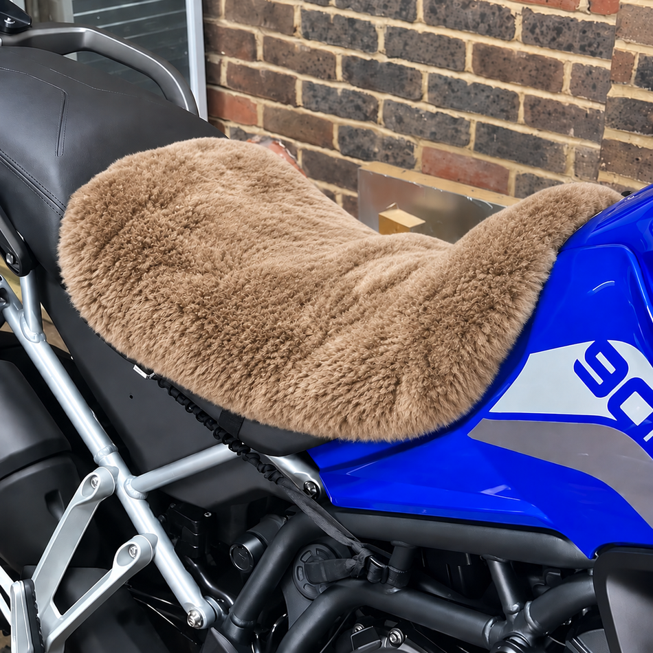 'The Enigma' Dual Sport Motorcycle Short Wool Sheepskin Seat Pad