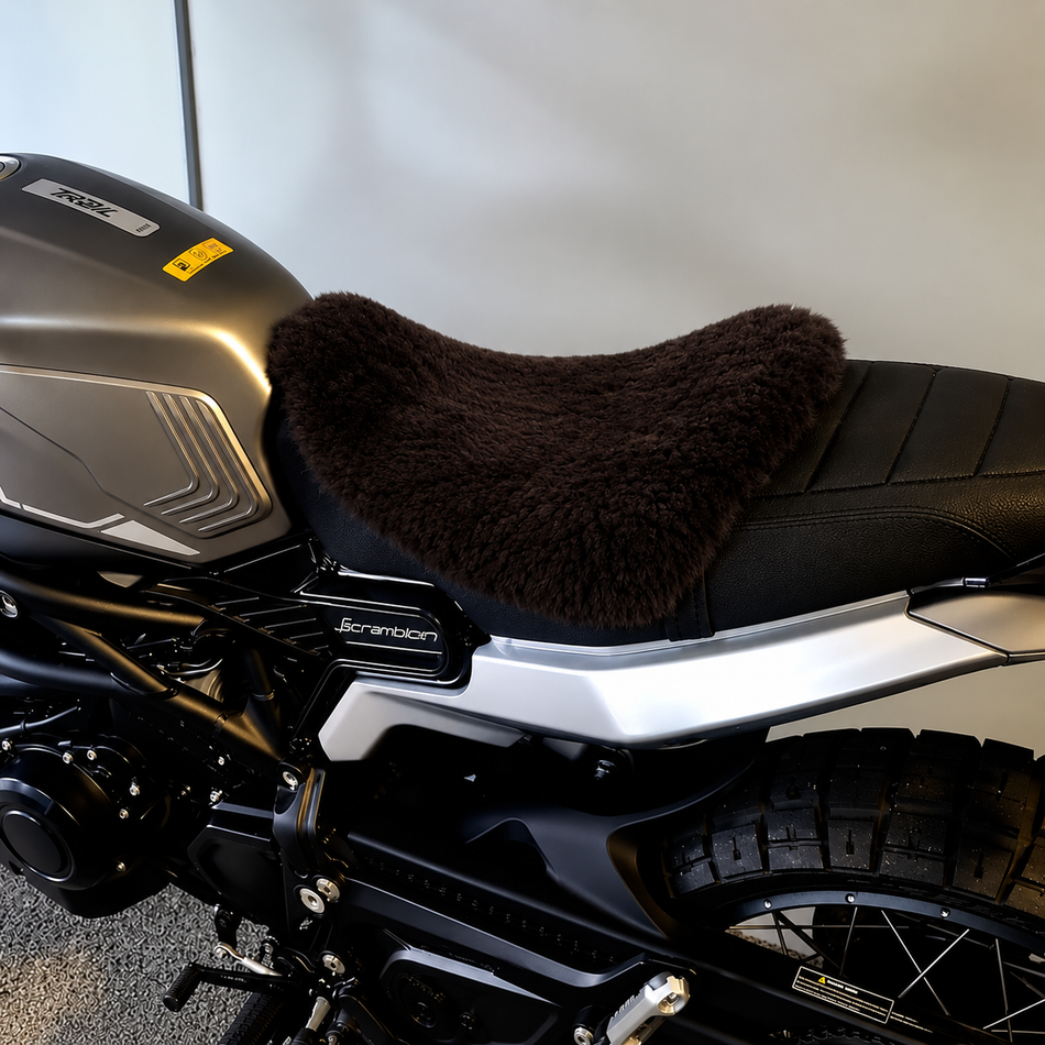 'The Oblique' Small Seat Motorcycle Short Wool Sheepskin Seat Pad