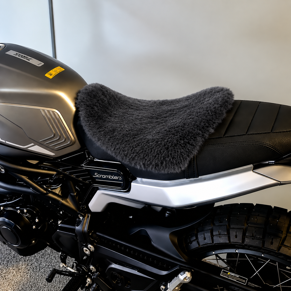 'The Oblique' Small Seat Motorcycle Short Wool Sheepskin Seat Pad