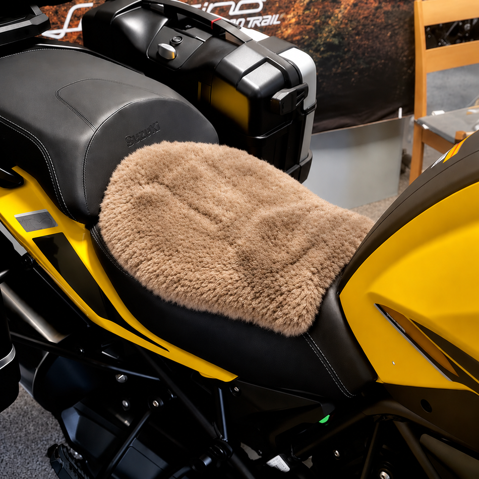 'The Prowler' Small Motorcycle Short Wool Sheepskin Seat Pad