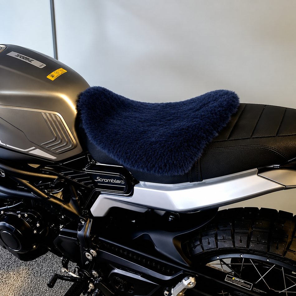 'The Oblique' Small Seat Motorcycle Short Wool Sheepskin Seat Pad