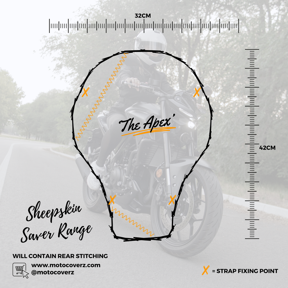 Sheepskin Saver 'The Apex' Multi Model Motorcyle Long Wool Sheepskin Seat Pad