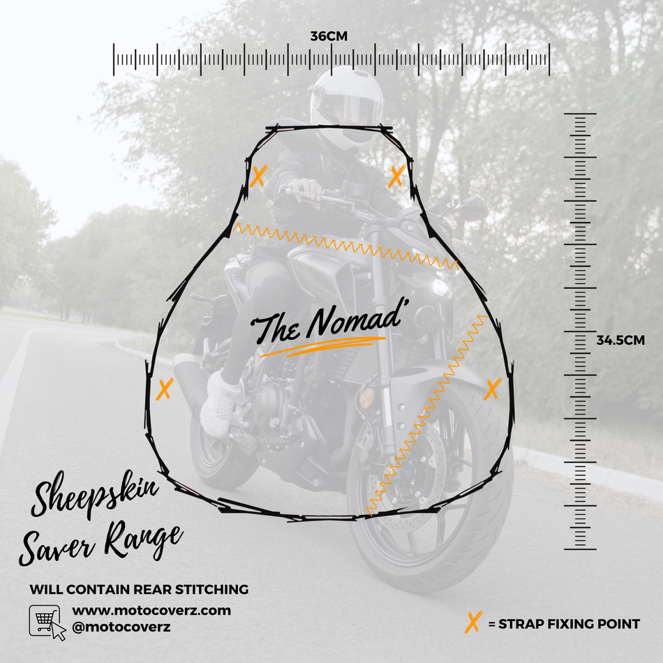 Sheepskin Saver 'The Nomad' Adventure Motorcycle Long Wool Sheepskin Seat Pad